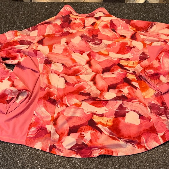 Athleta Run With It Coral and Peach Patterned Light Jacket - size 3X spring - Picture 4 of 5